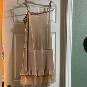 Elegant Gold and Tan Slip Dress